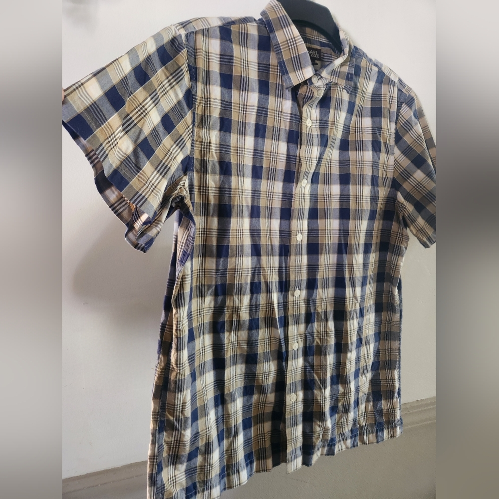Michael Kors Plaid Button Up Shirt For Men Size M - Picture 5 of 5